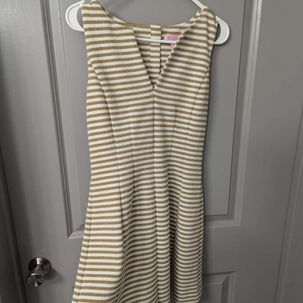 Lilly Pulitzer Gold and White Knit Dress